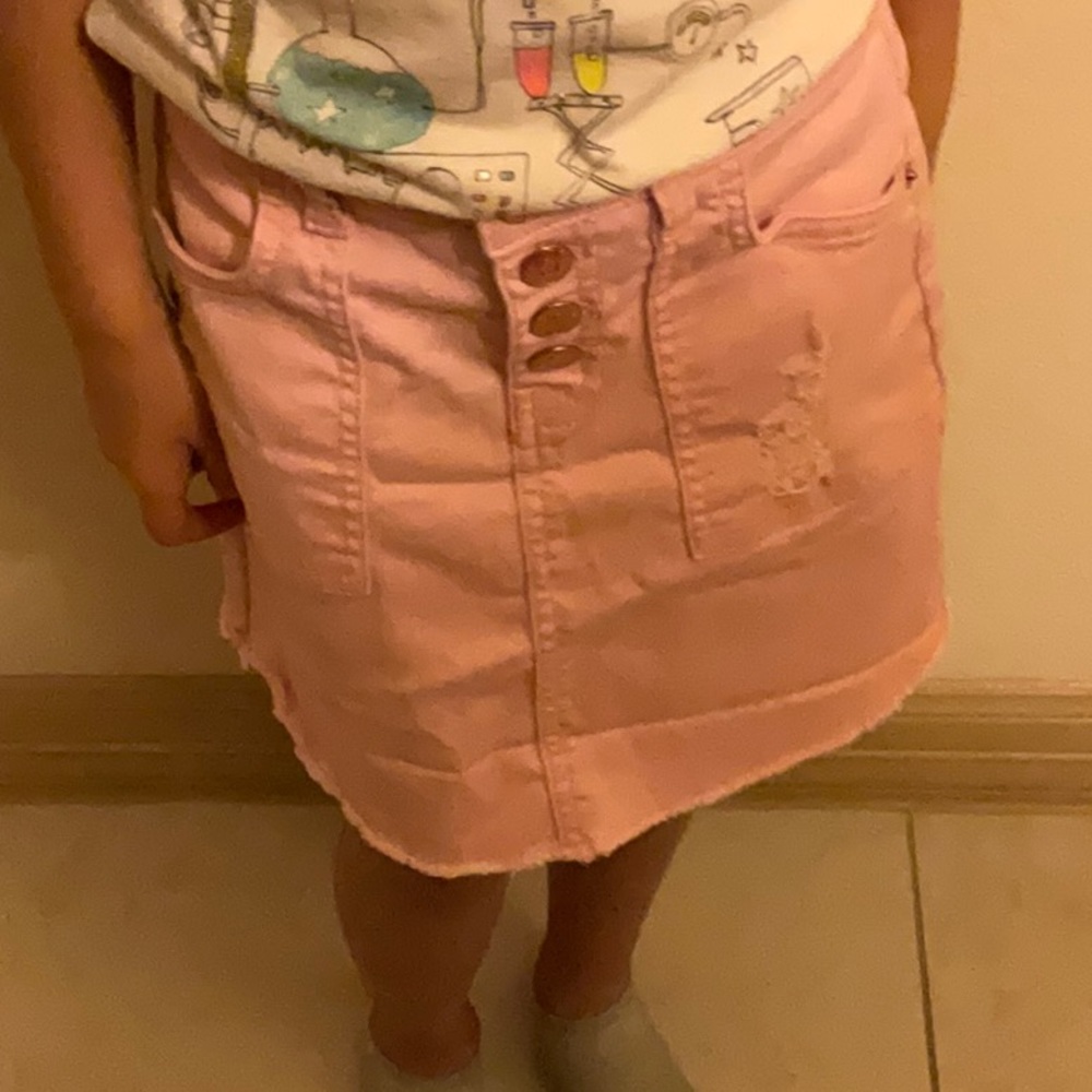 Pink Jean skirt